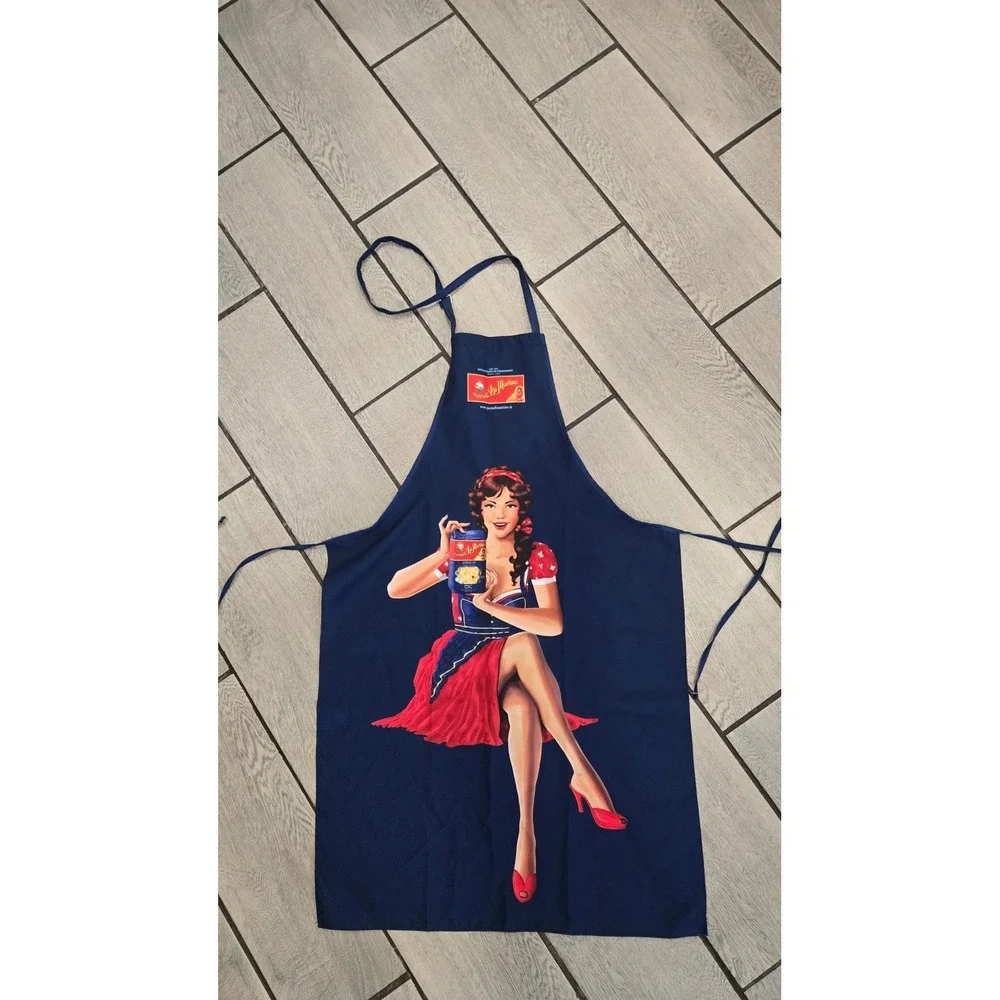 Pastificio Di Martino Navy Blue Pin-Up Girl Apron Made in Italy Kitchenware
